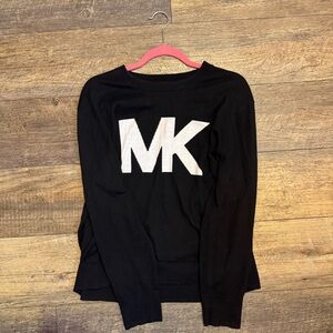 Michael Kors Women Black Sweatshirt with Bold MK Graphic